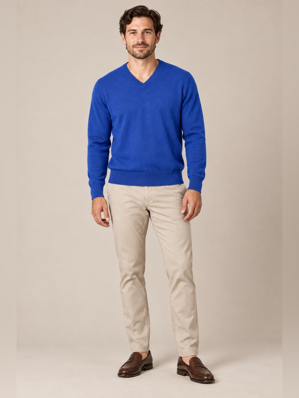 Daniel Cremieux Signature Collection 100% Cashmere Blue V-Neck Sweater Men’s M
